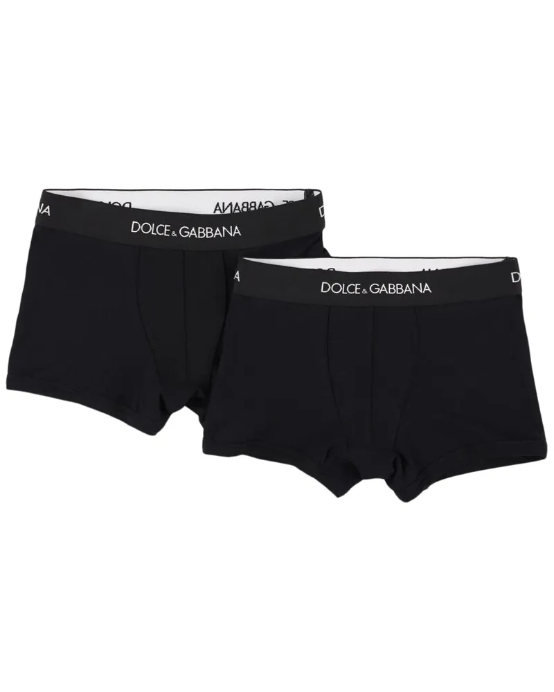 Dolce & Gabbana Set: 2 Boxerslips Aus Baumwolljersey Mit Logo Schwarz
