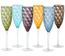 Set of 6 multicolor champagne glasses