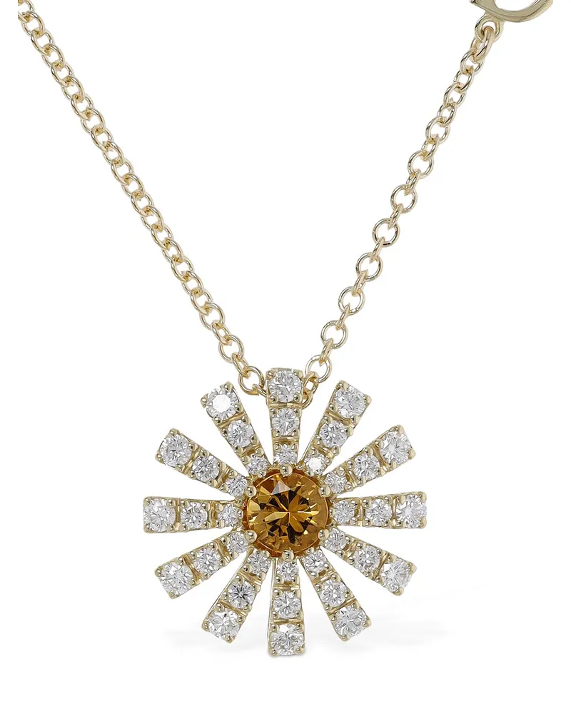 DAMIANI Margherita Citrine & Diamond Necklace Gold