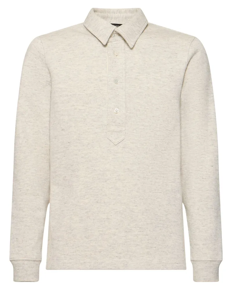 Tom Ford Rugby-poloshirt Aus Baumwollmischgewebe Hellgrau