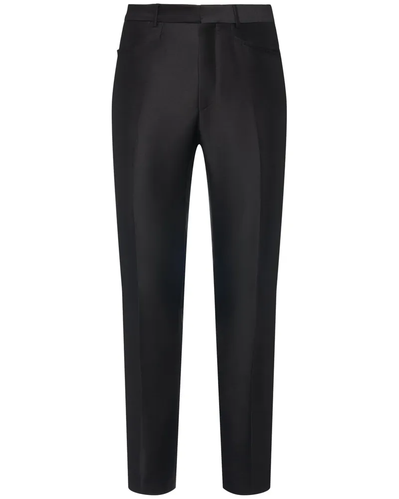 Tom Ford Hose Aus Wollmischtwill Schwarz