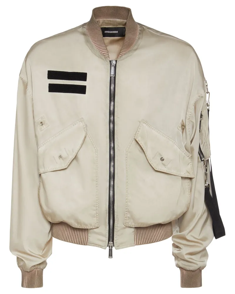 Dsquared2 Garngefärbte Bomberjacke Weiß