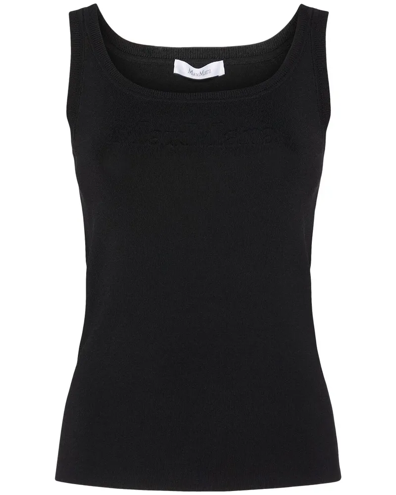 Max Mara Pentola Viscose Blend Crepe Tank Top Schwarz
