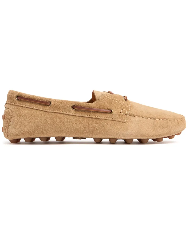 TOD'S Suede Boat Shoes Biscotto