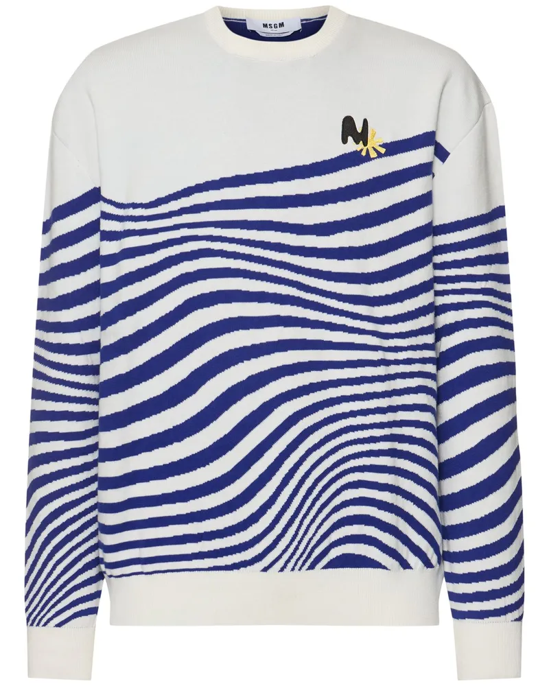 MSGM Cotton Sweater Grauweiß