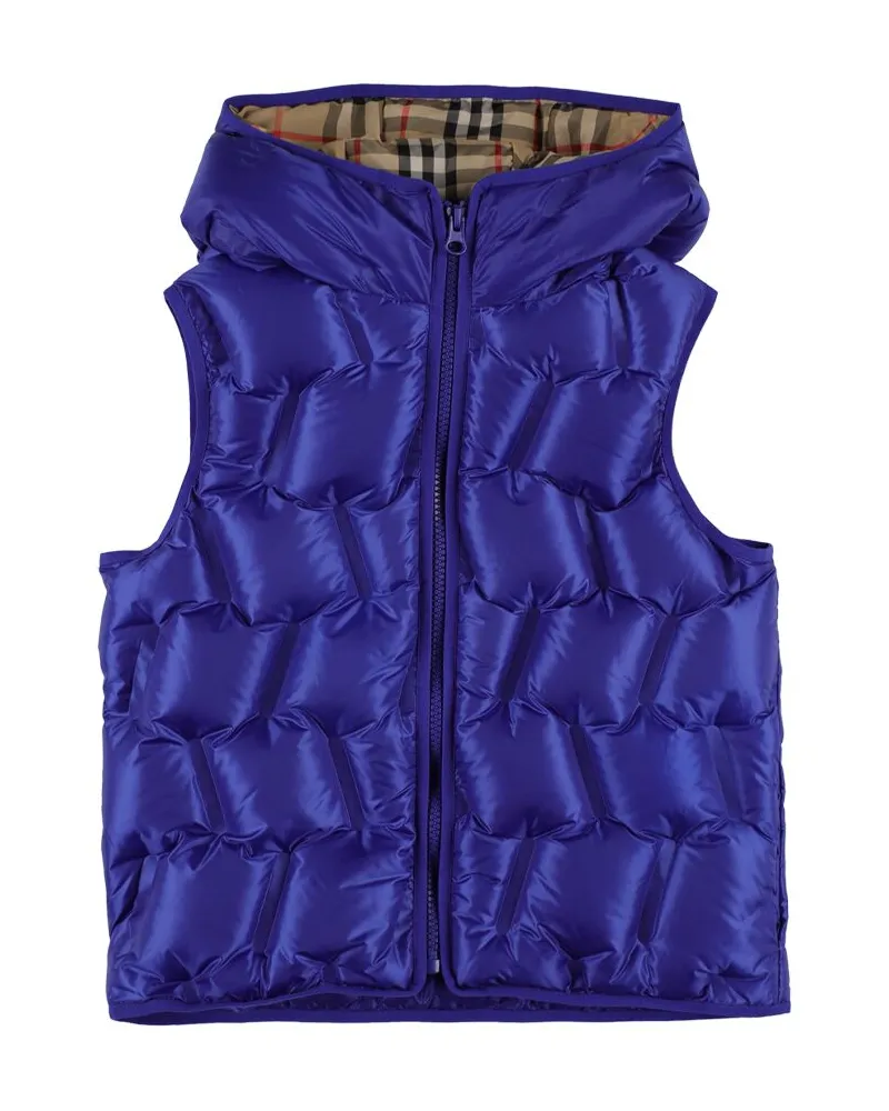 Burberry Wendbare Weste Aus Nylon Mit Karos Blau