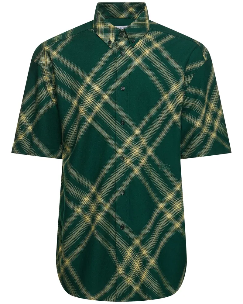 Burberry Kurzärmliges Wollhemd Mit Karos Primrose