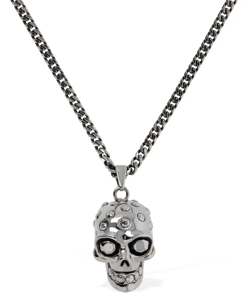 Alexander McQueen Messingkette Mit Schädelmotiv „jeweled Silber