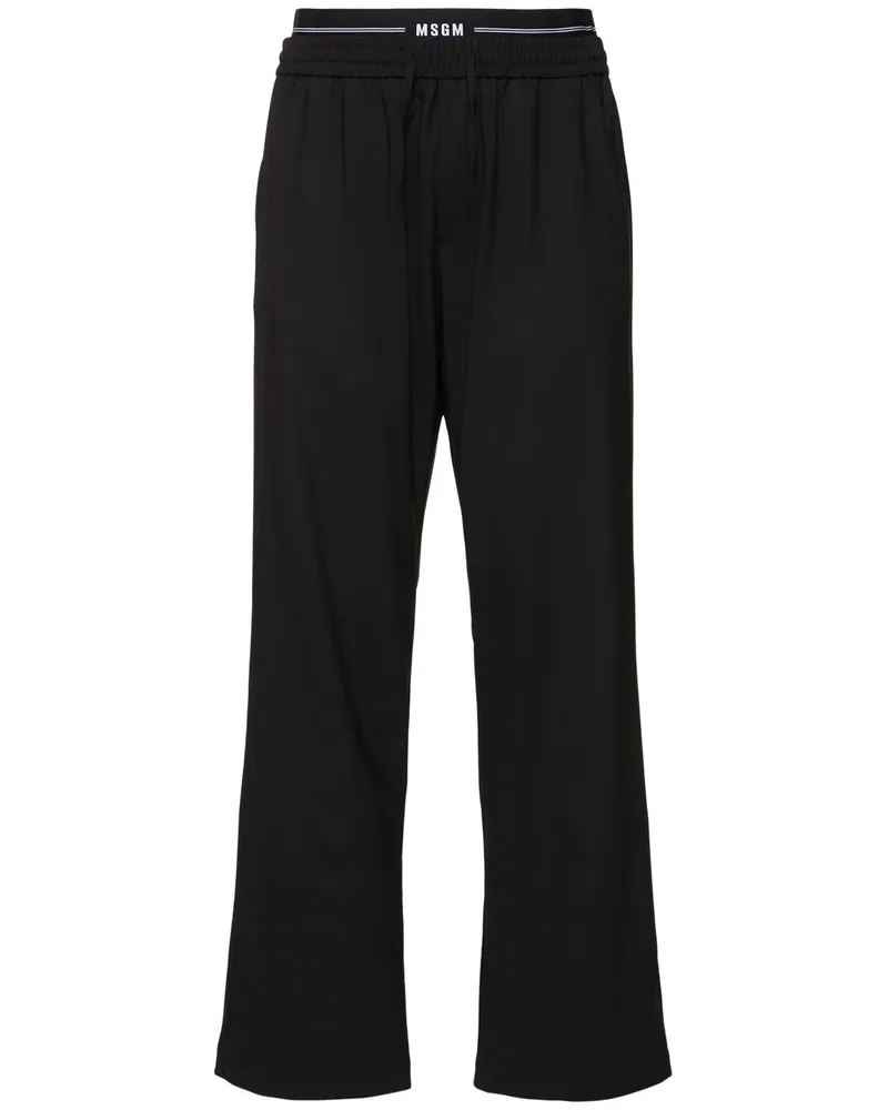 MSGM Wool Blend Pants Schwarz
