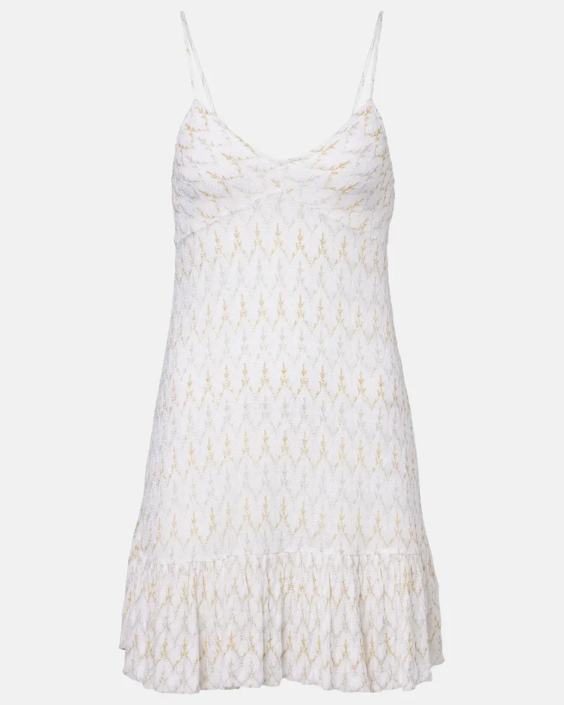 Missoni Minikleid aus Häkelstrick Weiß