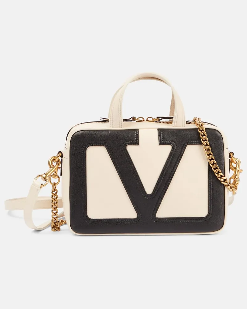 Valentino Garavani Tote Viva Superstar VLogo aus Leder Beige