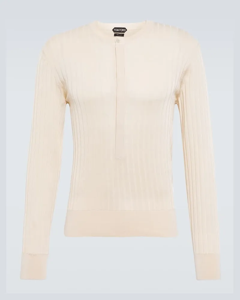 Tom Ford Pullover aus einem Seidengemisch Weiß