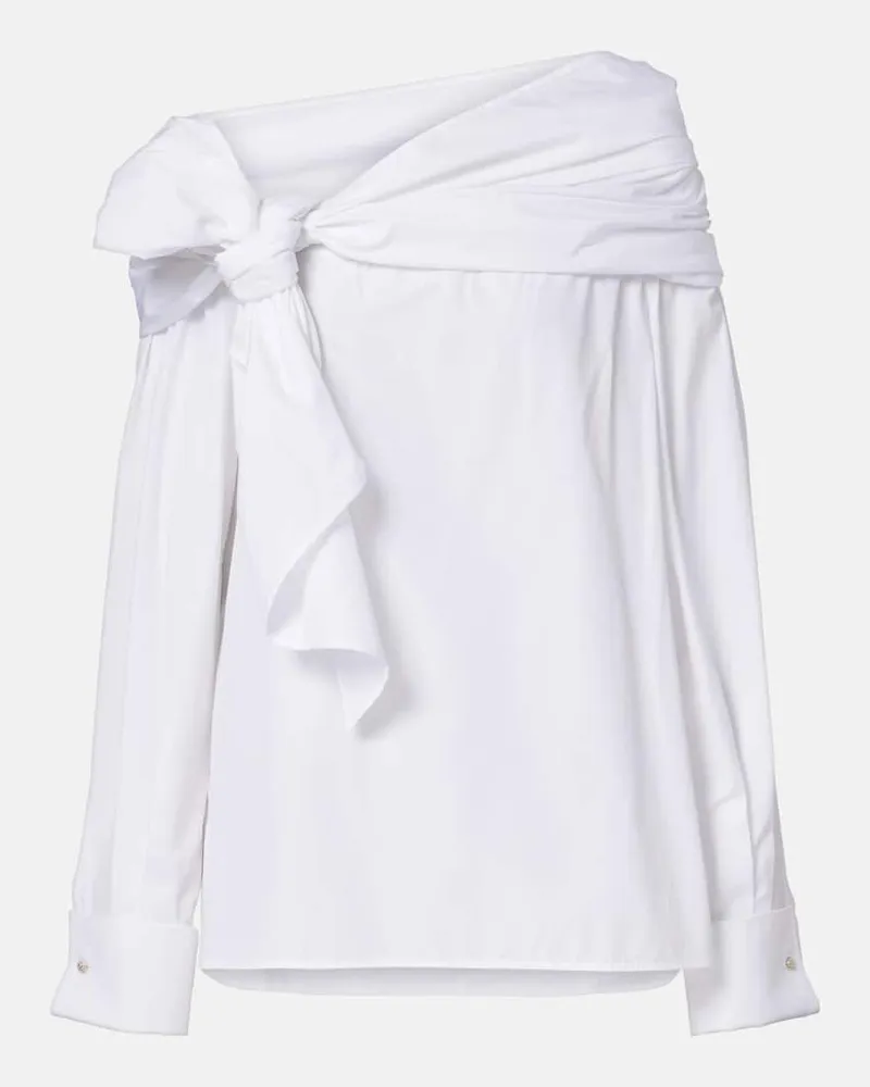 Max Mara Top Curvone aus Baumwolle Weiß