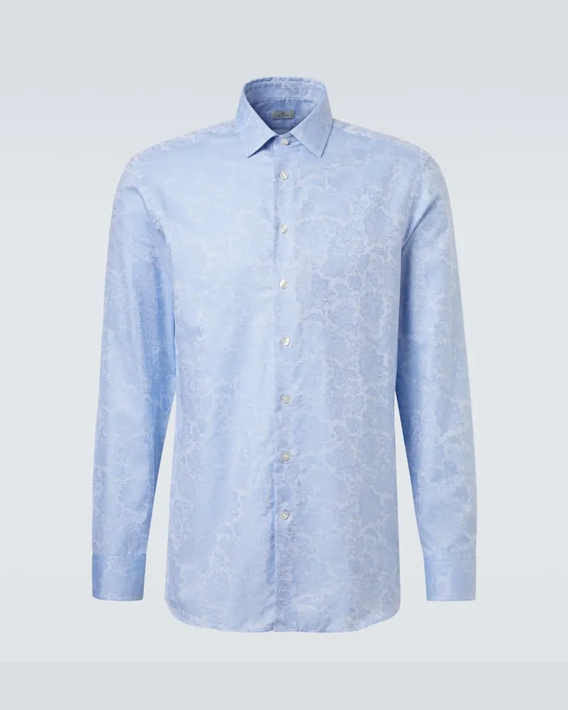 Etro Hemd aus Baumwoll-Jacquard Blau