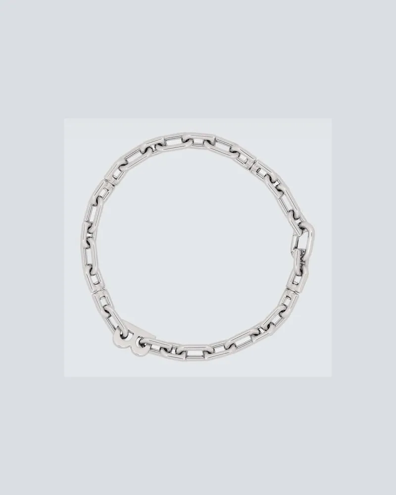 Balenciaga Kurze Gliederhalskette B Chain Silber