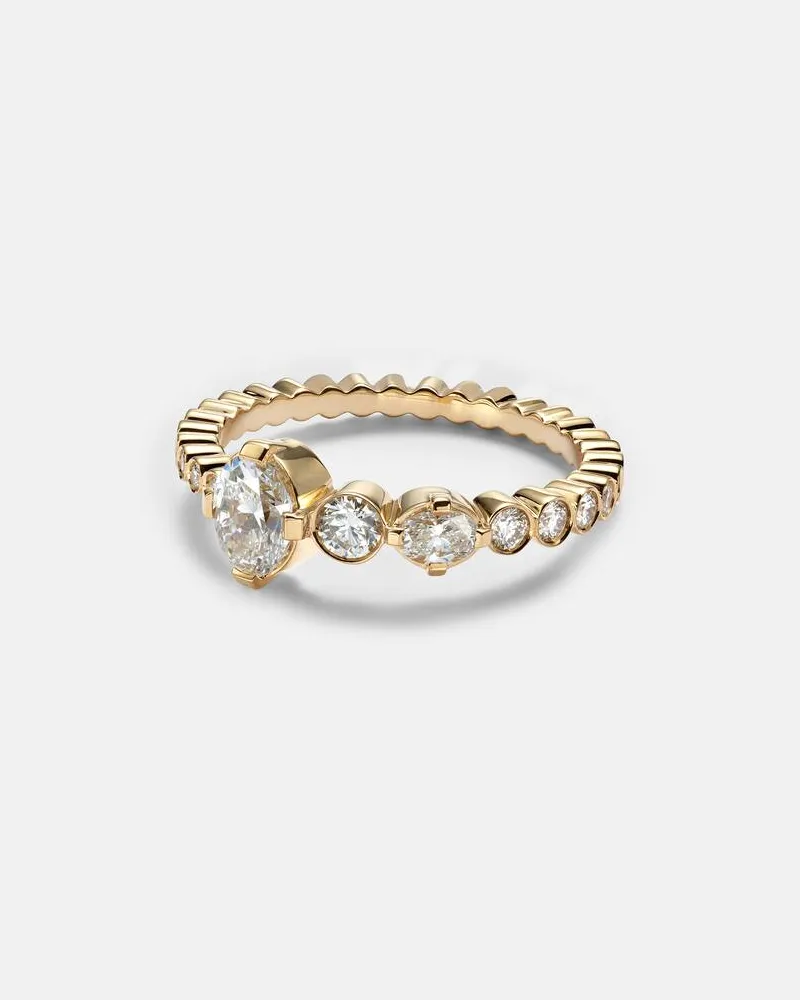 Sophie Bille Brahe Ring Ensemble De Sky aus 18kt Gelbgold mit Diamanten Gold