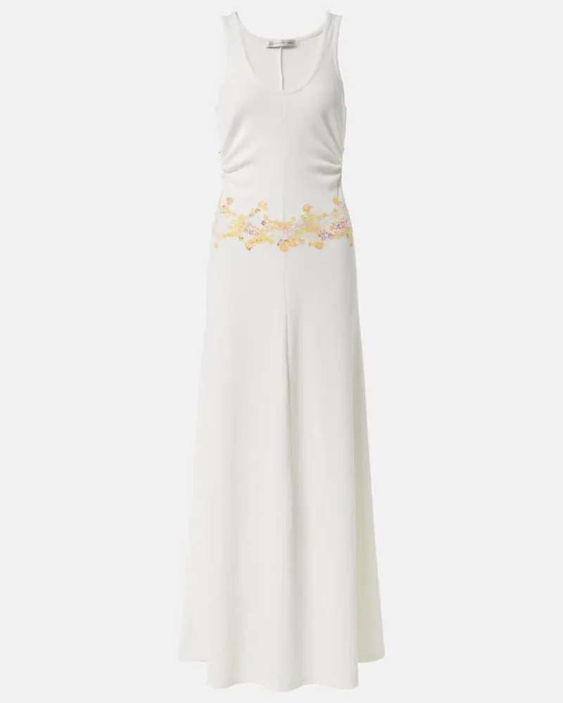 Christopher Esber Maxikleid Crystal Orbit mit Spitze Weiß