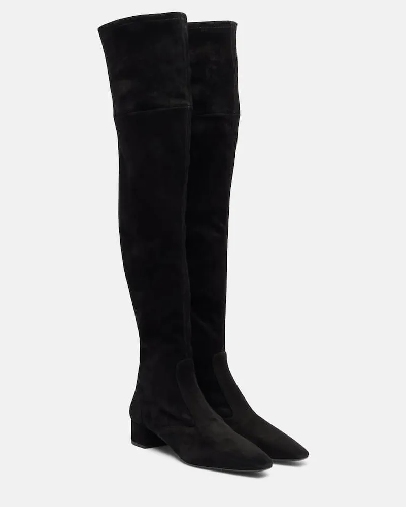Aquazzura Overknee-Stiefel Remi 35 aus Veloursleder Schwarz