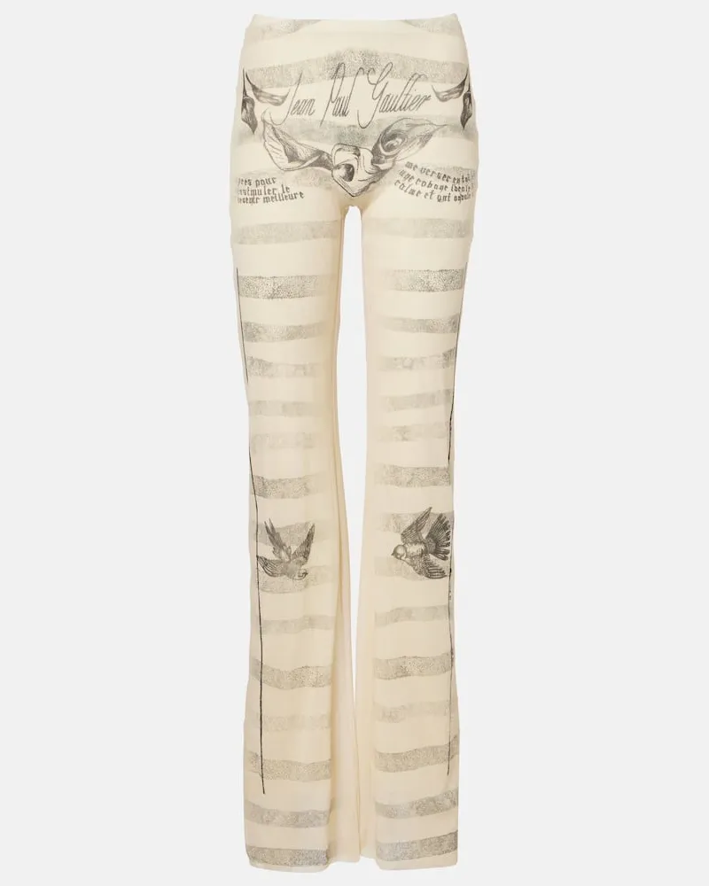 Jean Paul Gaultier Schlaghose aus Mesh Multicolor