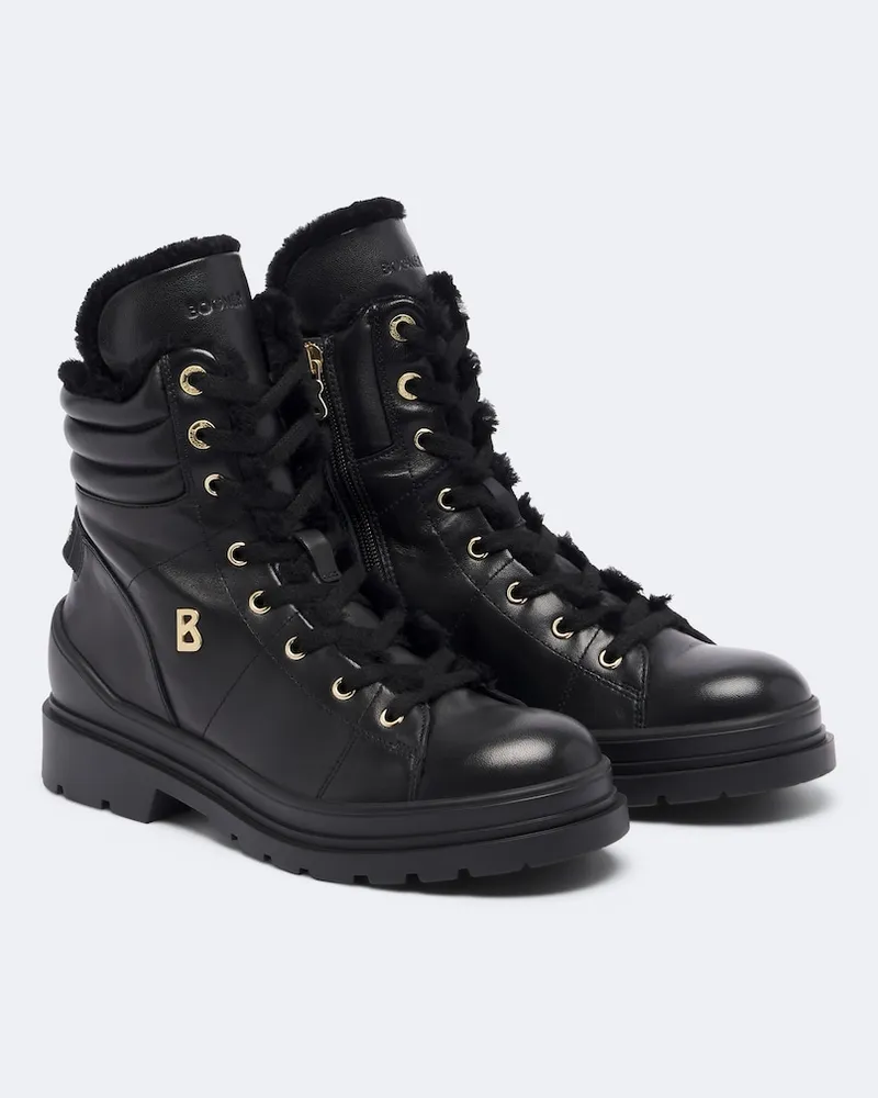 Bogner Schnürstiefel St Moritz S 14 B aus Leder Schwarz