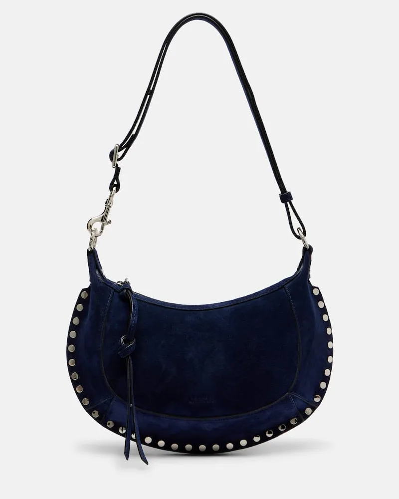 Isabel Marant Schultertasche Oskan Moon aus Veloursleder Blau