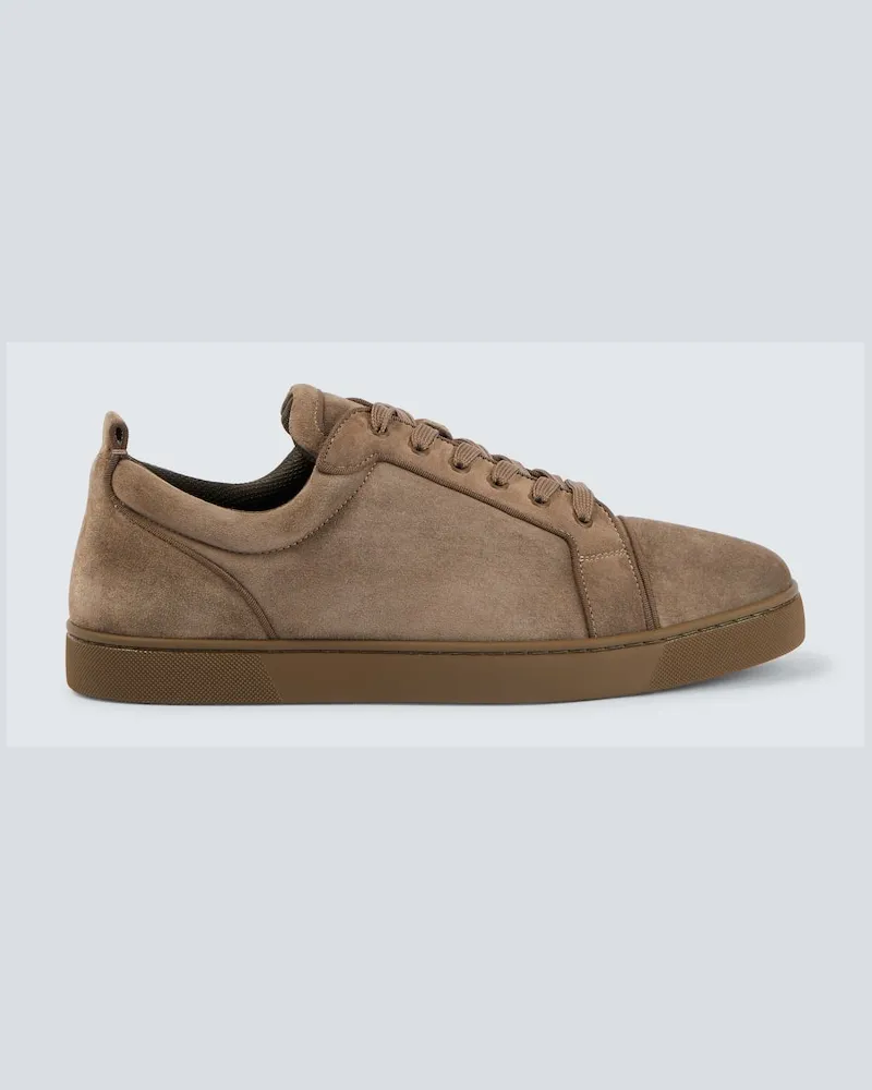 Christian Louboutin Sneakers Louis Junior aus Veloursleder Braun
