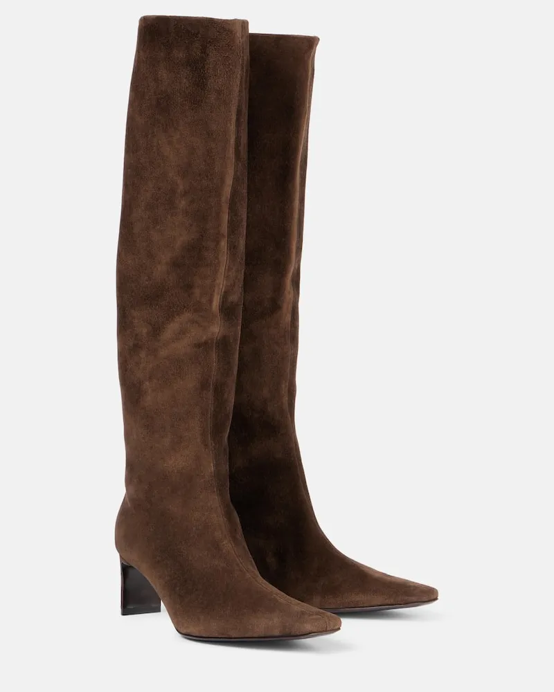 KHAITE Stiefel Ona 55 aus Veloursleder Braun