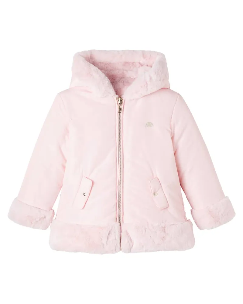Tartine et Chocolat Wendbare Jacke mit Faux Fur Pink