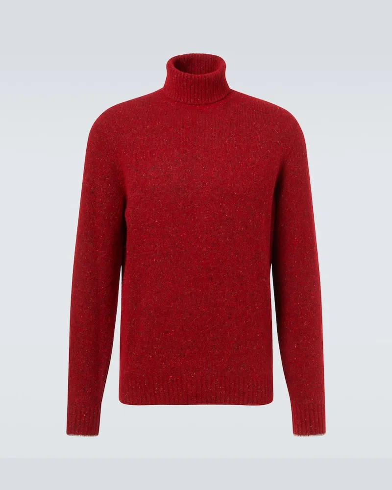 Brunello Cucinelli Rollkragenpullover aus einem Wollgemisch Rot