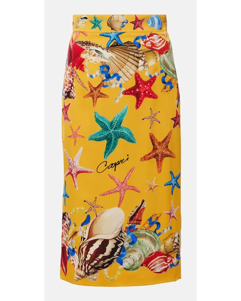 Dolce & Gabbana Midirock Capri aus einem Seidengemisch Multicolor