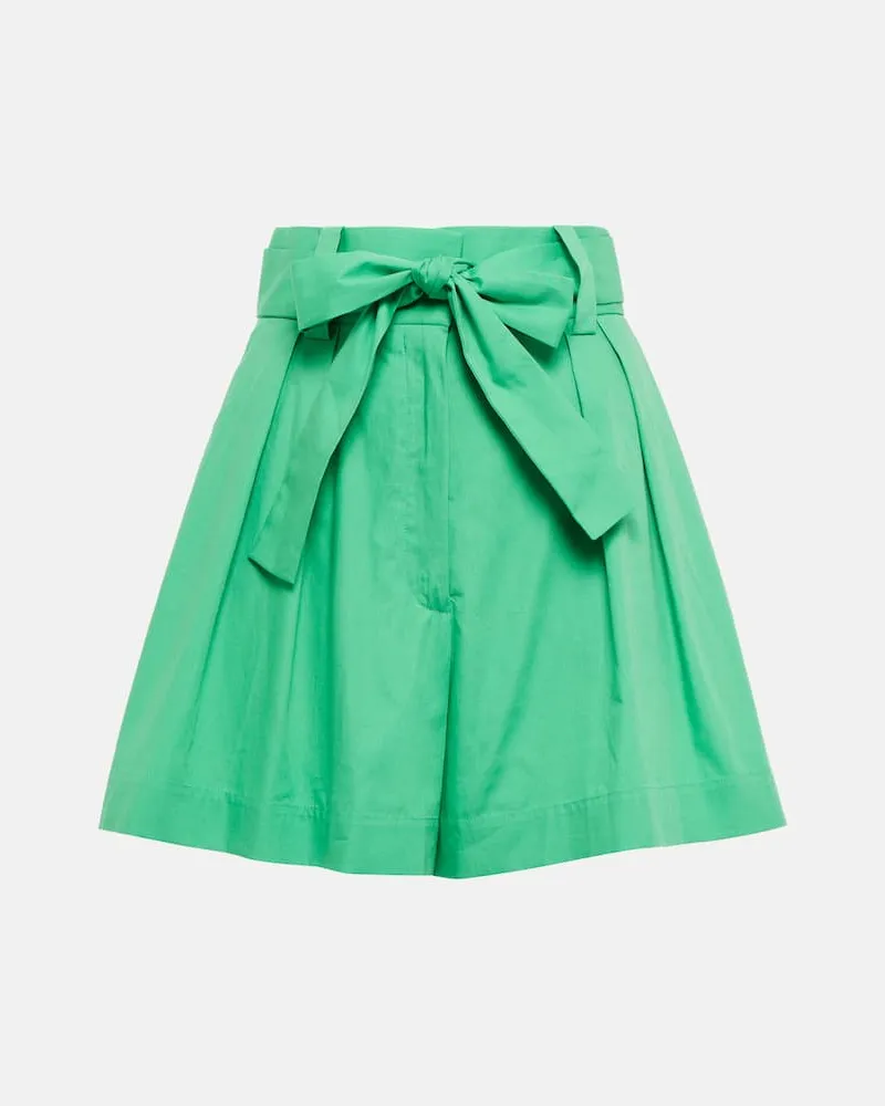 Oscar de la Renta High-Rise Shorts aus Baumwolle Grã¼n