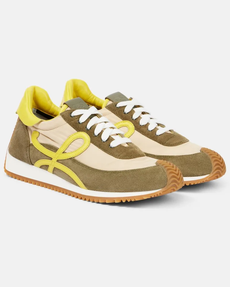 Loewe Sneakers Flow Runner 2.0 mit Veloursleder Grün