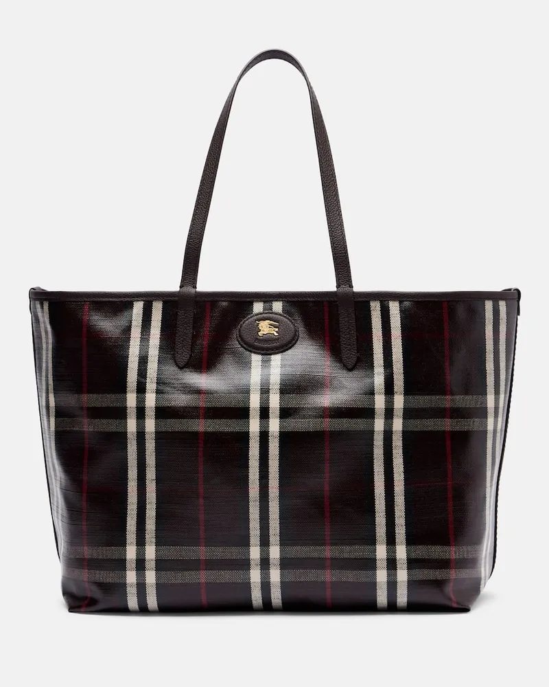 Burberry Tote Bag Highlands Medium aus Jacquard Braun
