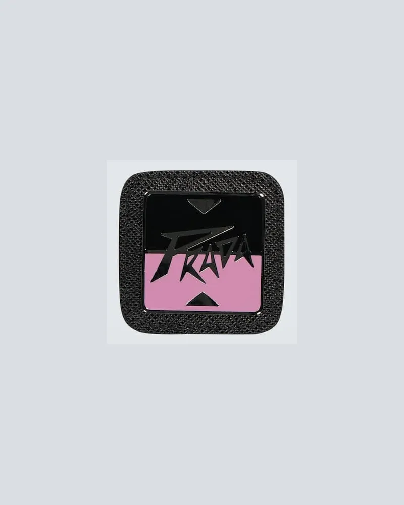 Prada Patch mit Leder Schwarz