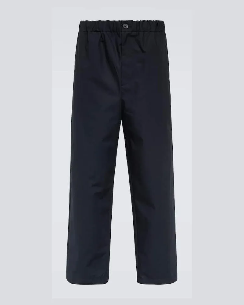 Jil Sander Gerade Hose aus Baumwolle Blau