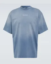 Balenciaga T-Shirt aus Baumwoll-Jersey Blau