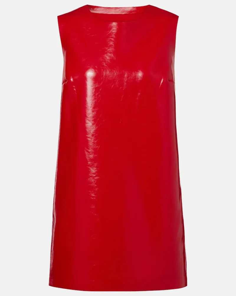 Norma Kamali Minikleid aus Lederimitat Rot