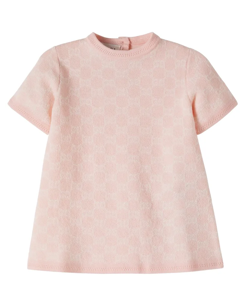 Gucci Baby Kleid GG aus Woll-Jacquard Rosa