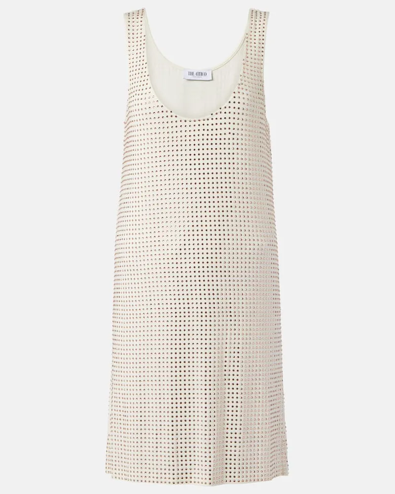 ATTICO Minikleid aus Jersey mit Kristallen Neutral