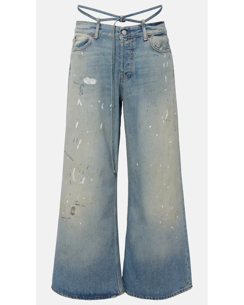 Acne Studios Low-Rise Flared Jeans Trafalgar Blau