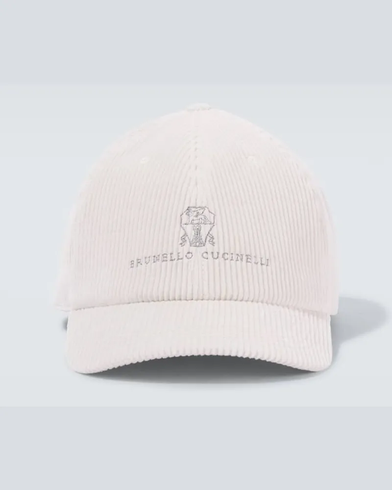 Brunello Cucinelli Baseballcap aus Cord Weiß
