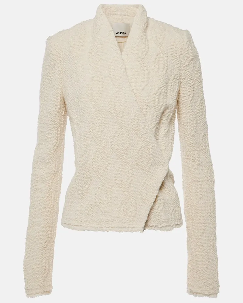 Isabel Marant Jacke Loyana aus einem Wollgemisch Weiß