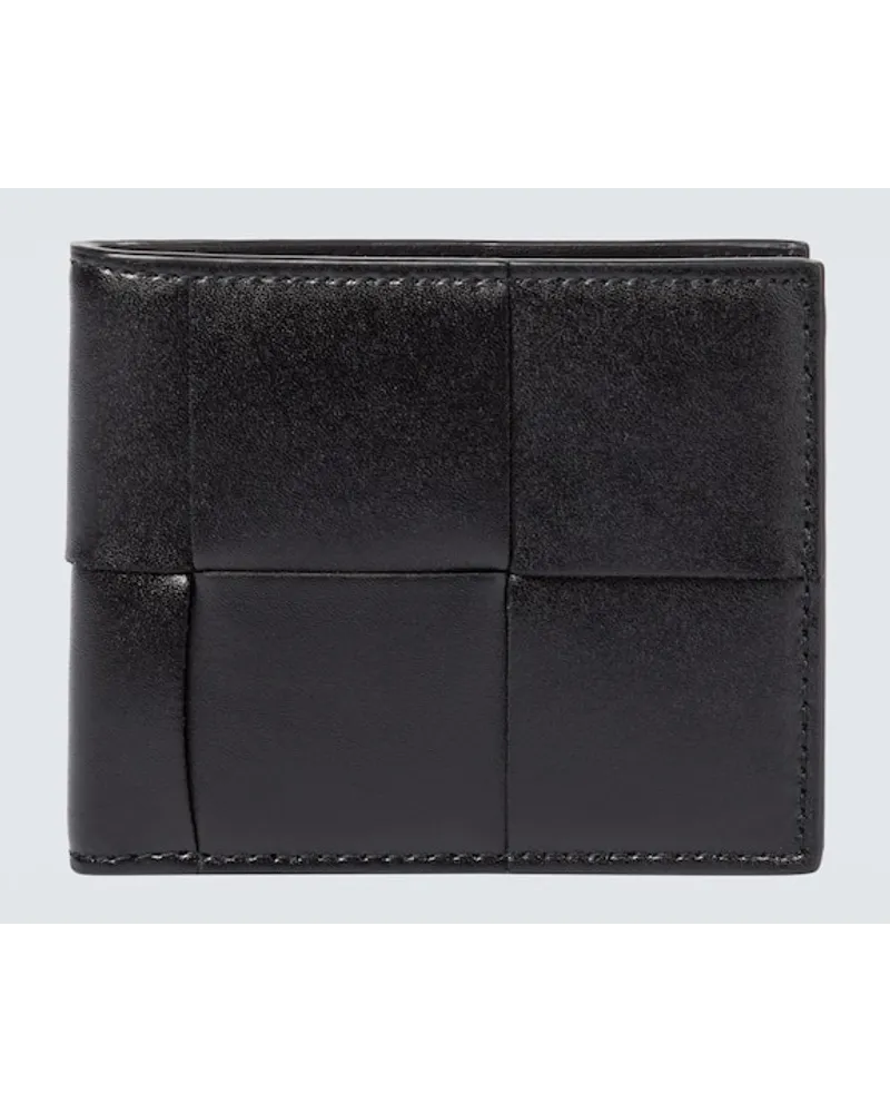 Bottega Veneta Portemonnaie Intreccio aus Leder Schwarz
