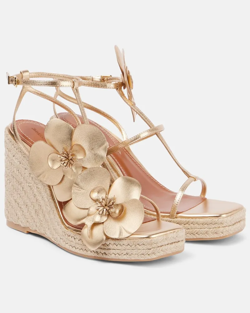 Zimmermann Wedge-Sandalen Orchid 110 aus Metallic-Leder Gold