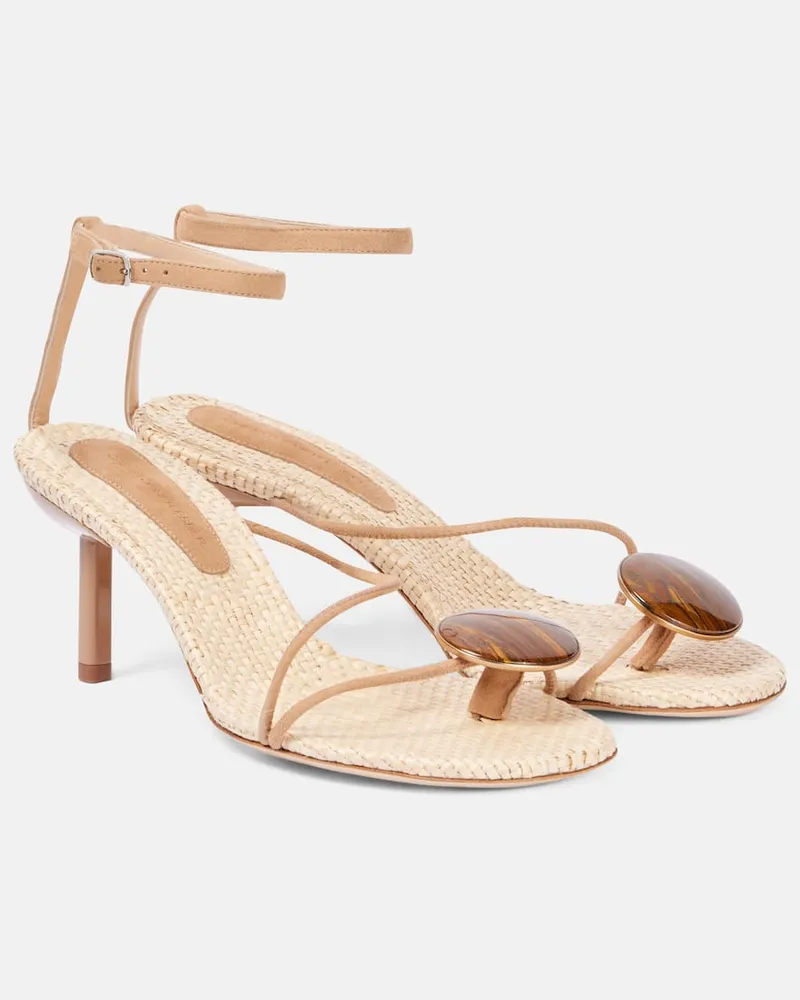 Christopher Esber Sandalen Doma aus Veloursleder Beige