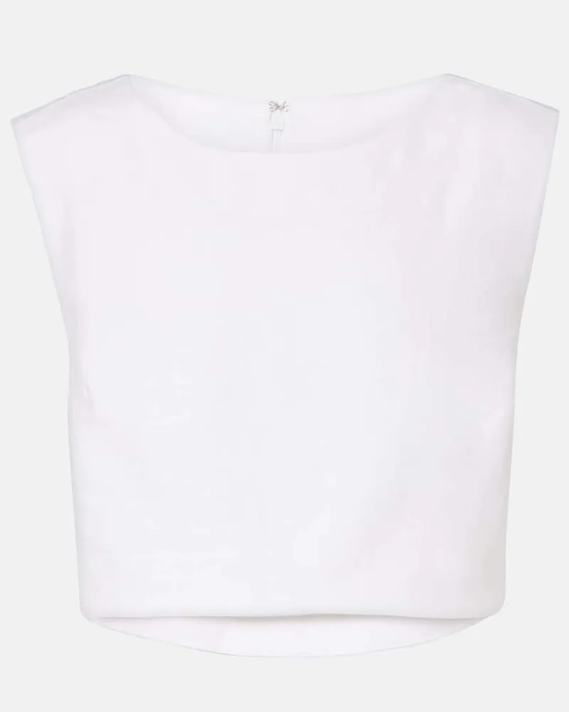 Posse Cropped-Top Martina aus Leinen Weiß