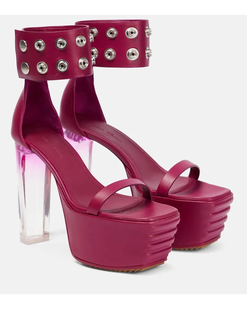 Rick Owens Plateausandalen Minimal aus Leder Pink