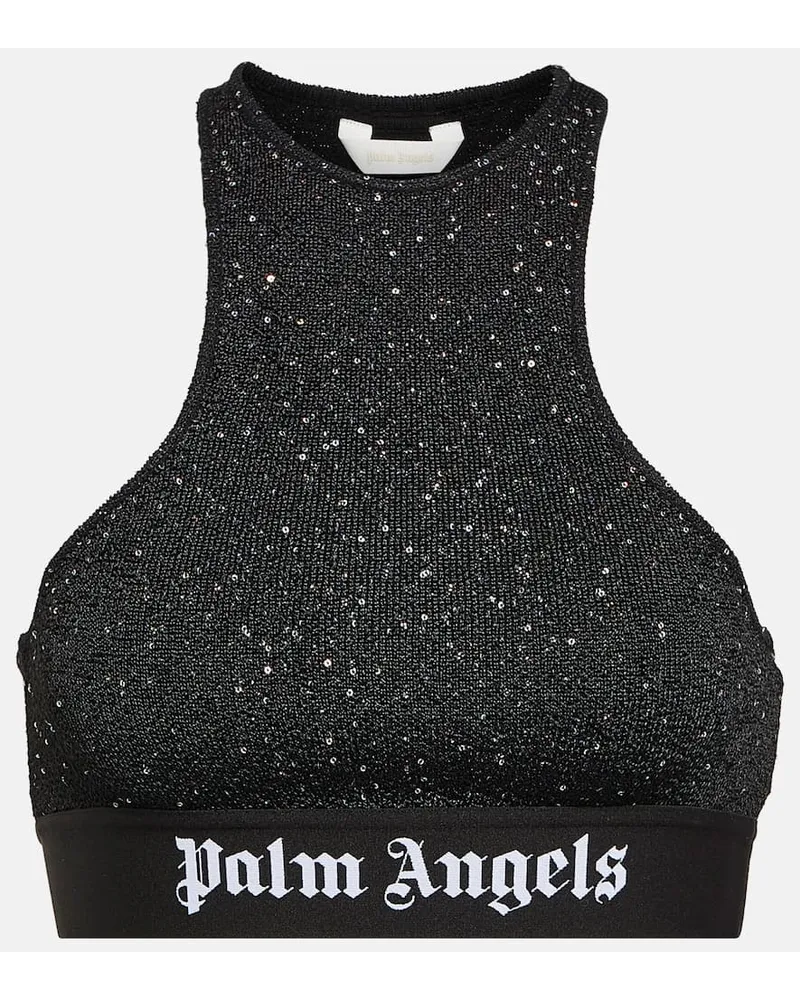 Palm Angels Bedruckter Sport Bh Schwarz