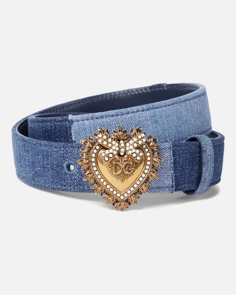 Dolce & Gabbana Gürtel Devotion aus Denim Blau