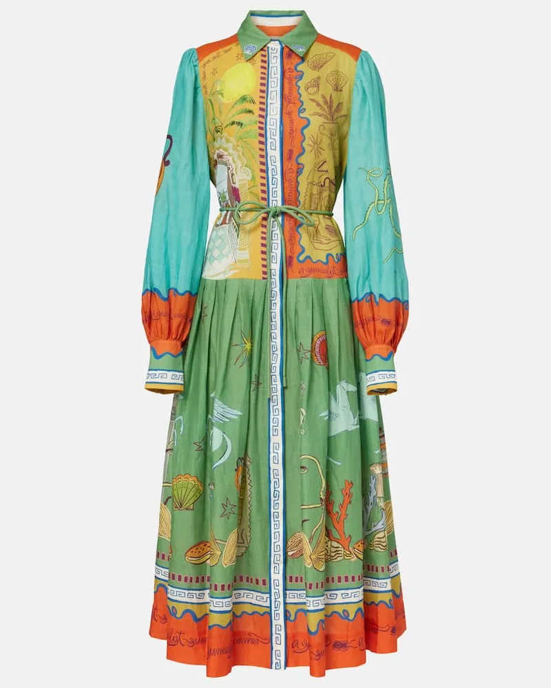 ALEMAIS Alémais Maxikleid Surrealist aus Baumwolle Multicolor
